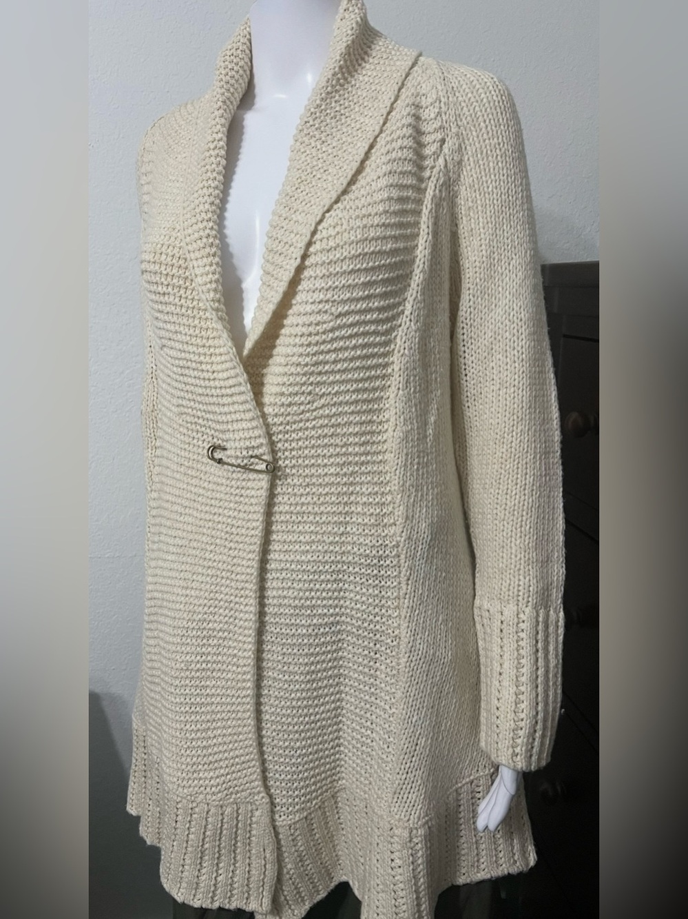 Anthropologie Angel of the North Cream Wool Blend Knit Cardigan – One Size